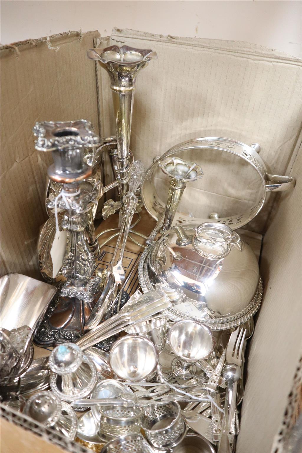 A quantity of plated flatware (some cased) and sundry other silver-plated items